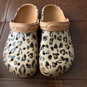 Cheetah print crocs
